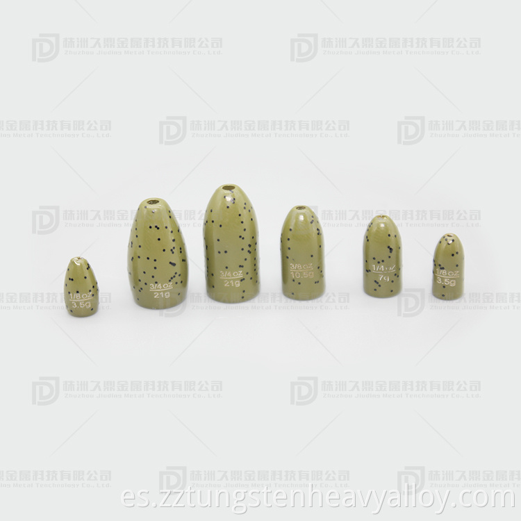 Tungsten alloy green pumpkin worm fishing weight